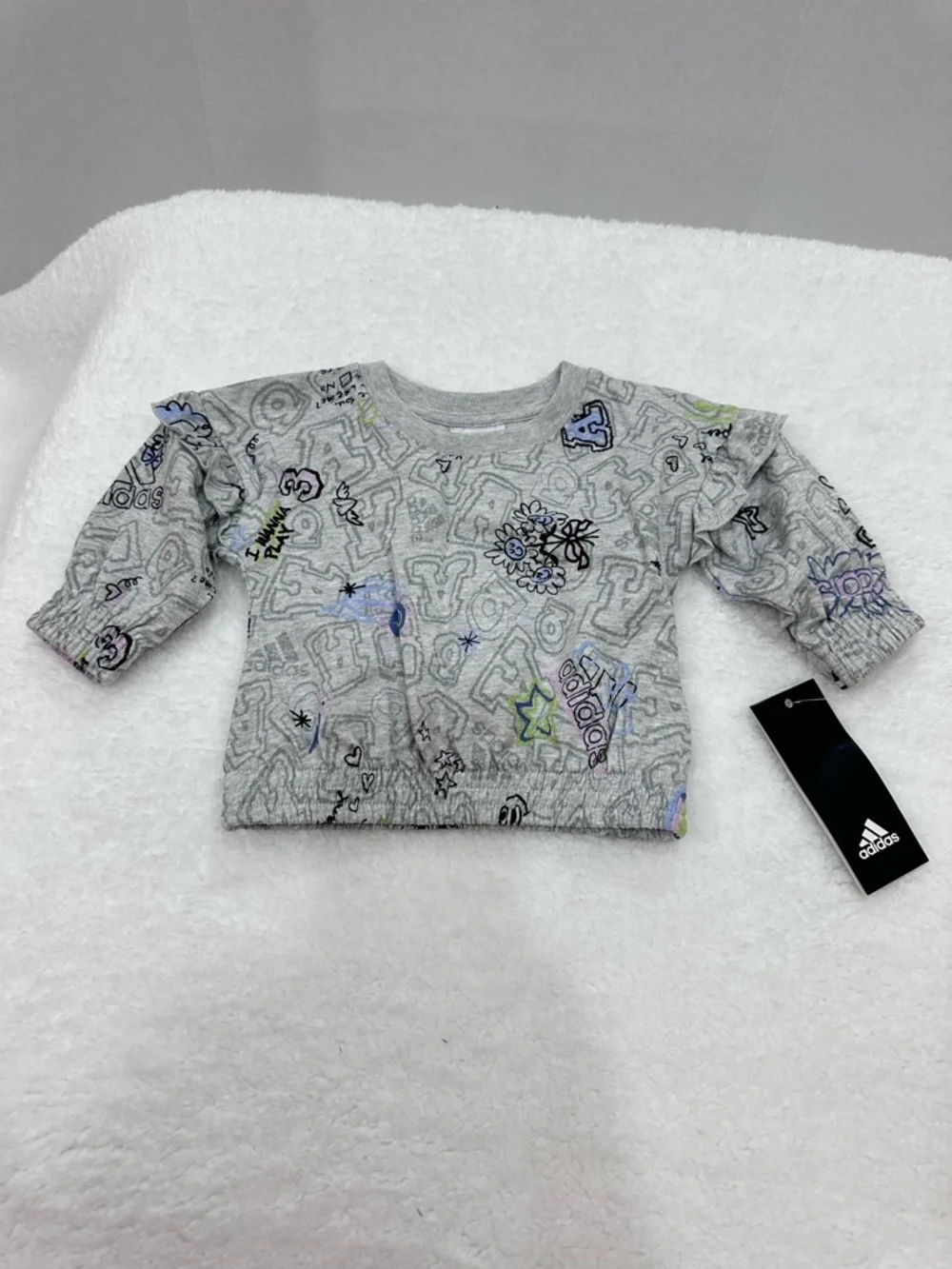Baby Girl Adidas Grey and Pink Sweat Suit